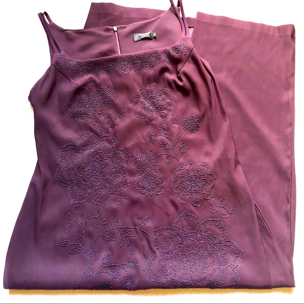 CDC Purple w/Floral Glitter dress - 14